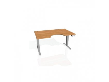 Pracovný stôl Motion Ergo, PO, 3S, 180x61-128x90 cm, jelša/sivá