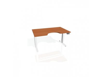 Pracovný stôl Motion Ergo, PO, 3S, 180x61-128x90 cm, čerešňa/biela