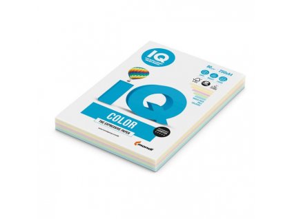 Farebný papier IQ color 5x50 mix pastelové farby, A4, 80g