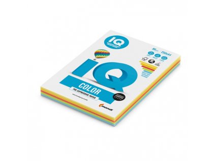 Farebný papier IQ color 5x50 mix intenzívne farby, A4, 80g