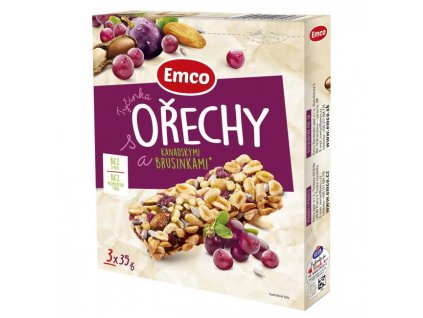 Tyčinka Emco s orechami a kanad. brusnicami 3 x 35 g