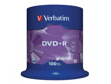 Verbatim DVD+R 16x 4,7GB cake 100 ks