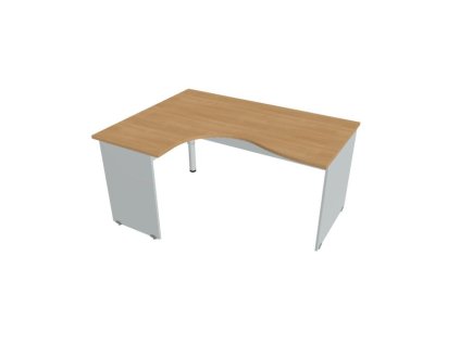 Pracovný stôl Gate, ergo, pravý, 160x75,5x120 cm, dub/sivá