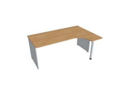 Pracovný stôl Gate, ergo, ľavý, 160x75,5x120 cm, dub/sivá