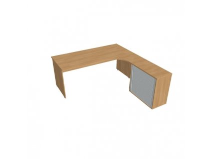 Pracovný stôl Gate, ergo, ľavý, 180x75,5x200 cm, dub/dub