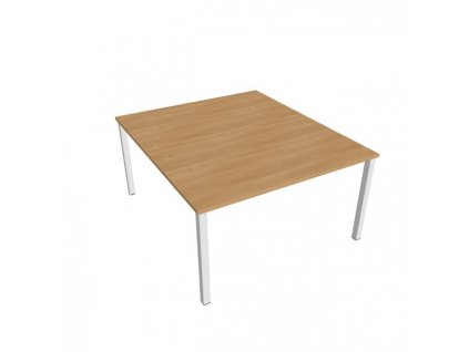 Pracovný stôl Uni, zdvojený, 140x75,5x160 cm, dub/biela