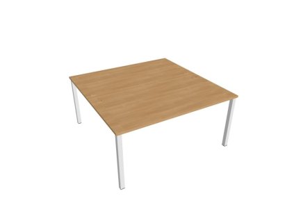 Pracovný stôl Uni, zdvojený, 160x75,5x160 cm, dub/biela