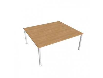 Pracovný stôl Uni, zdvojený, 180x75,5x160 cm, dub/biela
