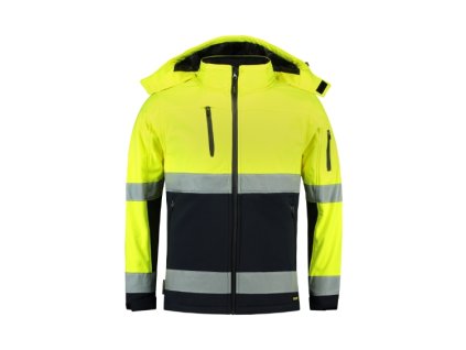 Bi-color EN ISO 20471 Softshell Softshellová bunda unisex (Velikost 2XL, Varianta fluorescenčná žltá)