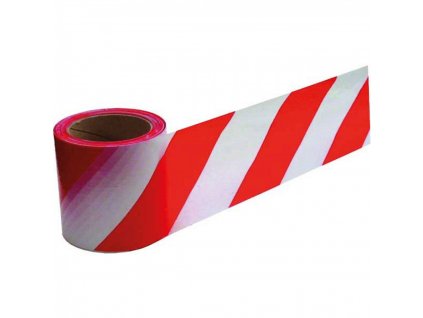 Výstražná páska 100mmx33m červeno biela PVC