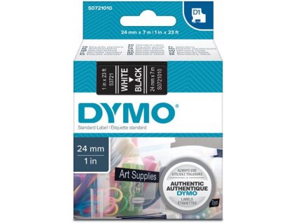 páska DYMO 53721 D1 White On Black Tape (24mm)