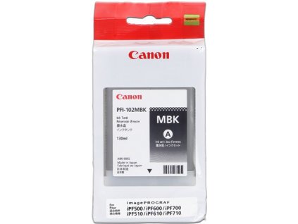 kazeta CANON PFI-102MBK matte black iPF 500/510/600/605/610/650/655/700/710/720/750/755/760/765, LP 17/24 (130 ml)