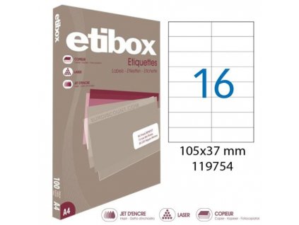 Etikety univerzálne 105x37mm Etibox A4 100 hárkov