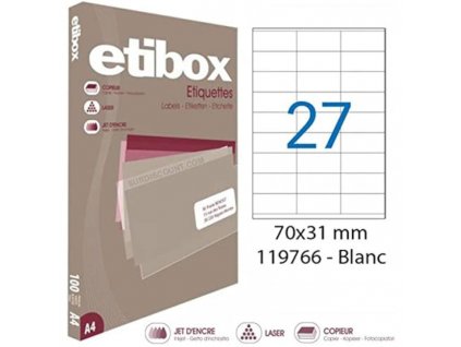 Etikety univerzálne 70x31mm Etibox A4 100 hárkov