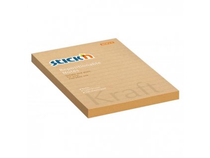 Samolepiaci bloček Kraft, 150x101 mm, prírodná hnedá, linajkový