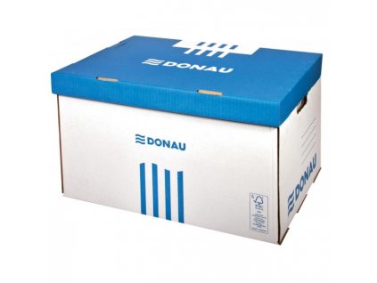Archívna krabica so sklápacím vekom DONAU modrá 560×370×315 mm