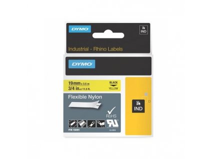 Flexibilná nylonová páska Dymo Rhino 19mm žltá/čierna