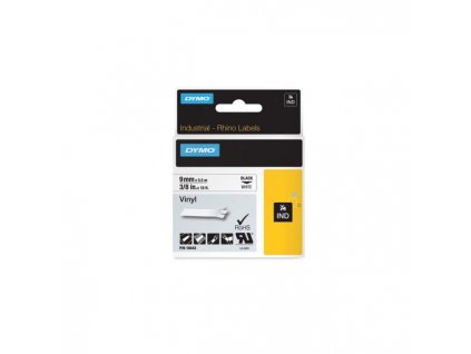 Flexibilná vinylová páska Dymo Rhino 9mm biela/čierna