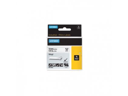 Flexibilná vinylová páska Dymo Rhino 12 mm biela/čierna