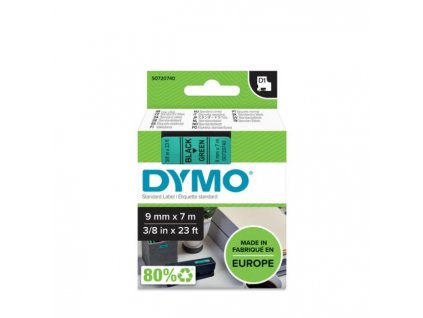 Samolepiaca páska Dymo D1 9 mm zelená/čierna
