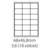 etikety samolepiace 68x46,8 univerzálne biele 18ks/A4 (100 listov A4/bal.)