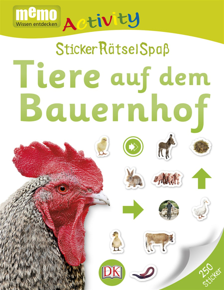 memo Activity. Tiere auf dem Bauernhof StickerRätselSpaß