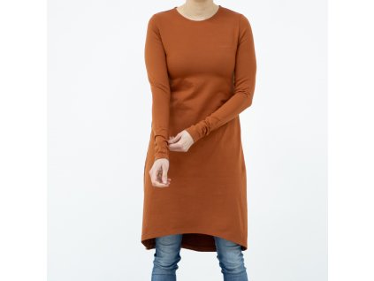 Rezavé šaty s cípem