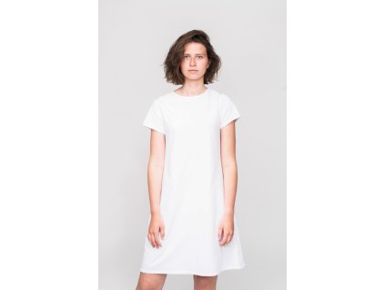 Bílé letní šaty s kapsami