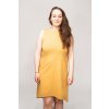 Hořčicové letní šaty s cípem
