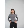 Šedé bambusové tričko s dlouhým rukávem ke krku