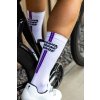 Ponožky FHN rychlý pruhy - bílé+fialová