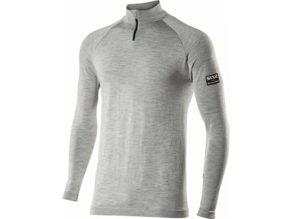 SIXS TS13 Merinos tričko se zipem, stojáčkem a dl. rukávem
