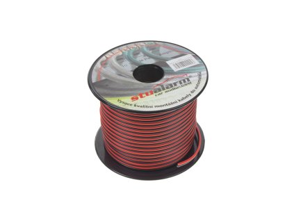 Kabel 2x1 mm, černočervený, 50 m bal