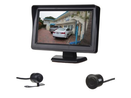 Parkovací systém se 4-mi čidly a kamerou + LCD 4,3"