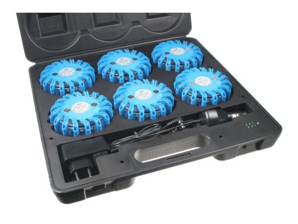 LED výstražné světlo 16LED, modré, set 6ks