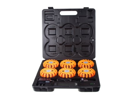 LED výstražné světlo 16LED, oranžové, set 6ks