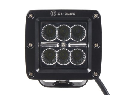 LED světlo hranaté, 6x3W, 82x75x72mm, ECE R10