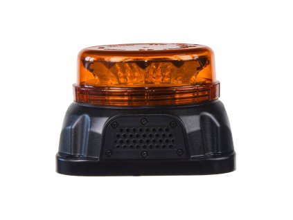 LED maják, 12-24V, 12x3W oranžové barvy s integrovanou zvukovou signalizací, fix