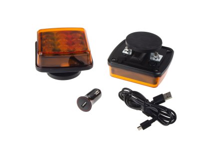 LED výstražné světlo, oranžové, ECE R10, R65, set 2ks