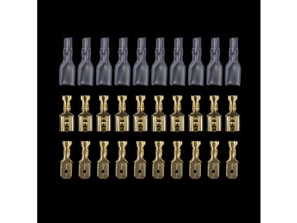 Sada plochých konektorů 6,3mm s izolací, 200ks