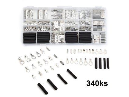 Sada neizolovaných oček + spojky se smršťovací bužírkou, 340 ks