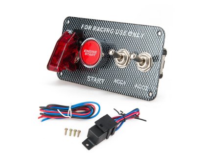 Panel s 3x spínači + tlačítko START, 12V