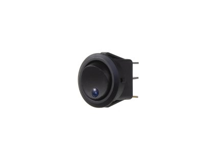 Spínač kolébkový kulatý 20A modrá LED