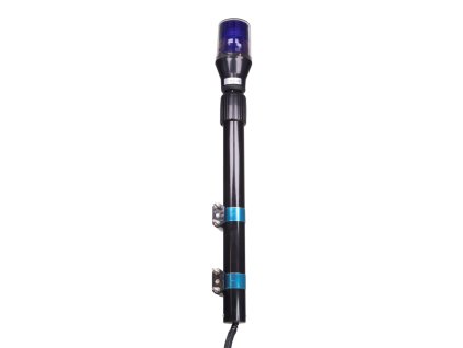 LED maják, 12V, 30LED modrý s teleskopickou tyčí na motocykl
