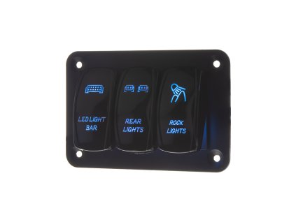 Panel s 3x spínači Rocker 12/24V