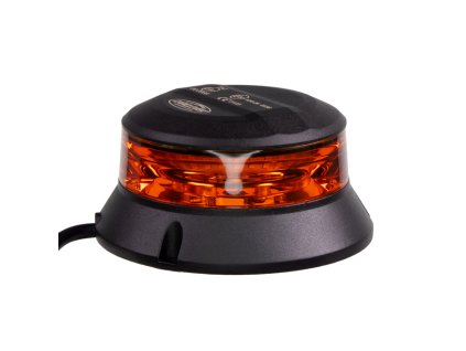 Robustní oranžový LED maják, černý hliník, 36W, ECE R65