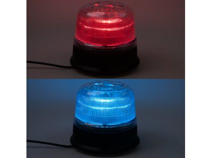 LED maják, 12-24V, modro-červený, magnet, ECE R65