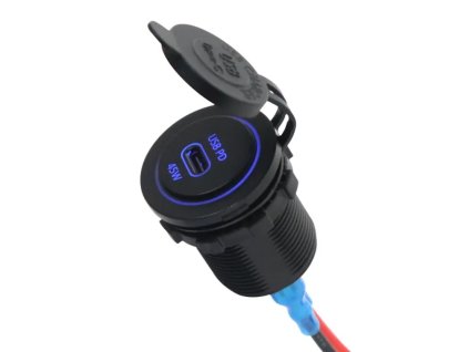 USB-C zásuvka 12/24V, 45W PD (Power Delivery)