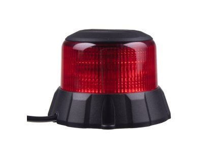 Robustní červený LED maják, černý hliník, 48W, ECE R65