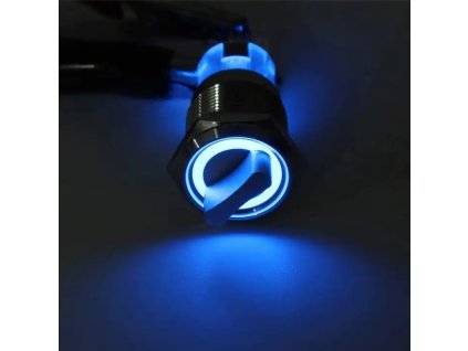 Spínač otočný kulatý, modré podsvícení